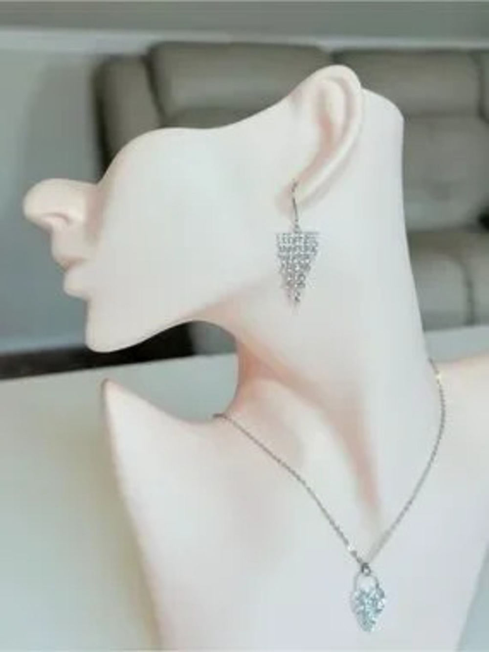 Silver Tone Crystal Dangle Earrings - Sparkling Silver